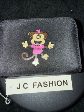 JC Fashion Kids Black Wallet with Pink Punk Monkey Graphic